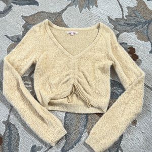 Yellow soft mohair top